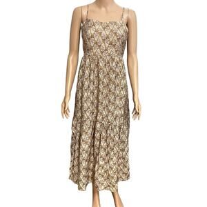 Anthropologie By The River Boho Midi Dress Large Tiered Flowy Floral Cottagecore